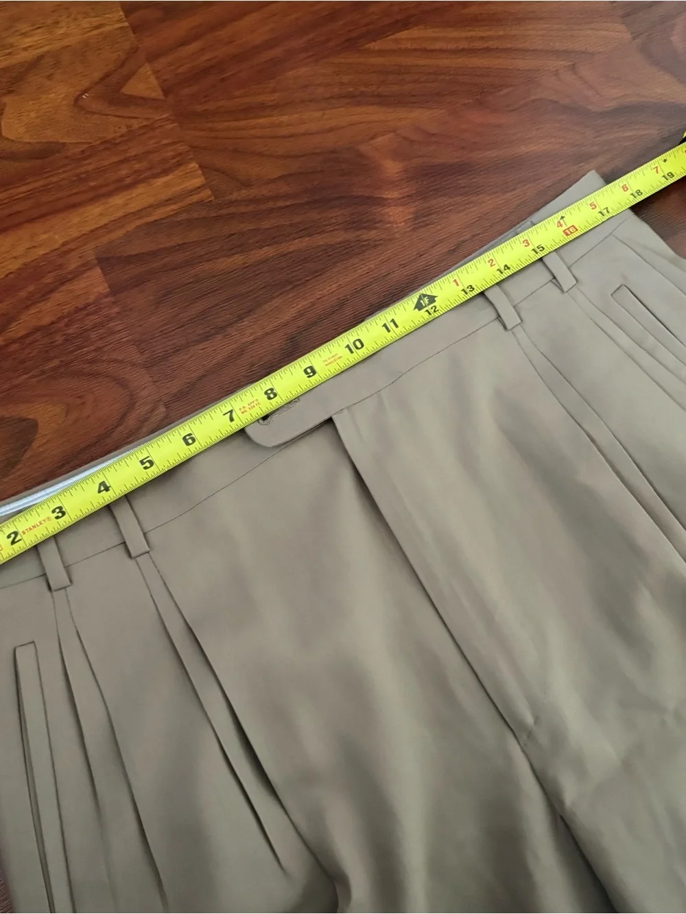 Zanella Jesse Mens Wool Pleated Dress Pants 35x30 Tan Beige Cuffed Slacks Italy⁠